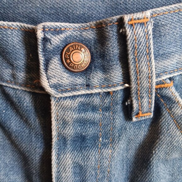 Boys 9 Slim 22x24 Vintage 70's Flare Plain Pockets Flared Denim Jeans Distressed - Picture 3 of 10